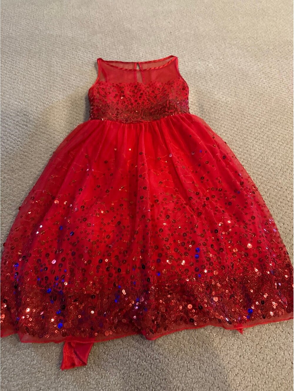 Crystal doll size 14 red sequin dress